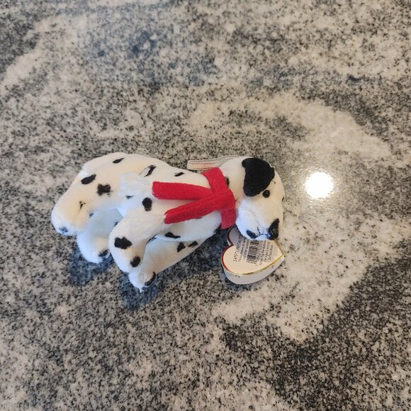 Retired 2002 Jingle Beanie Baby Dizzy, Dalmatian Dog, Christmas Toy - Rattle - Picture 15 of 15